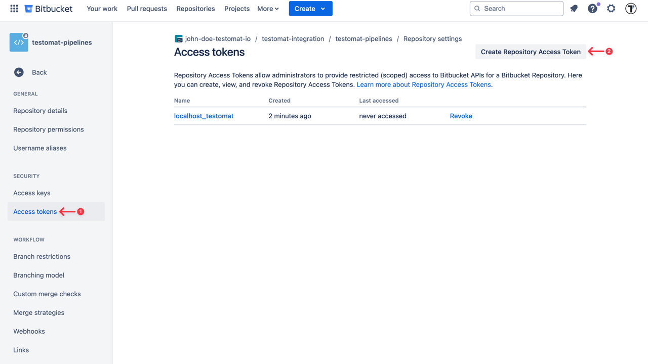 Testomat.io - Bitbucket API Token